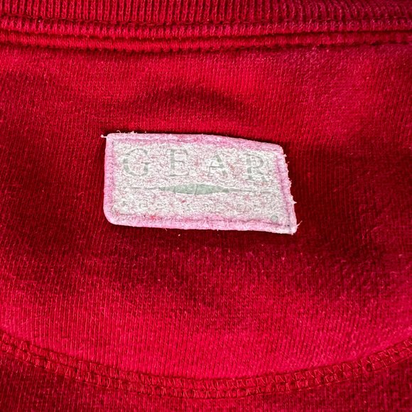 Y2K Gear Wisconsin Badgers Sweatshirt Adult Large Red Faded Embossed Crewneck - Picture 9 of 13